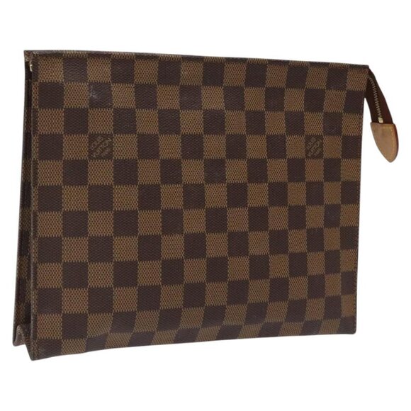LOUIS VUITTON Damier Ebene Poche Toilette 26 Pouch LV Auth - Picture 1 of 16
